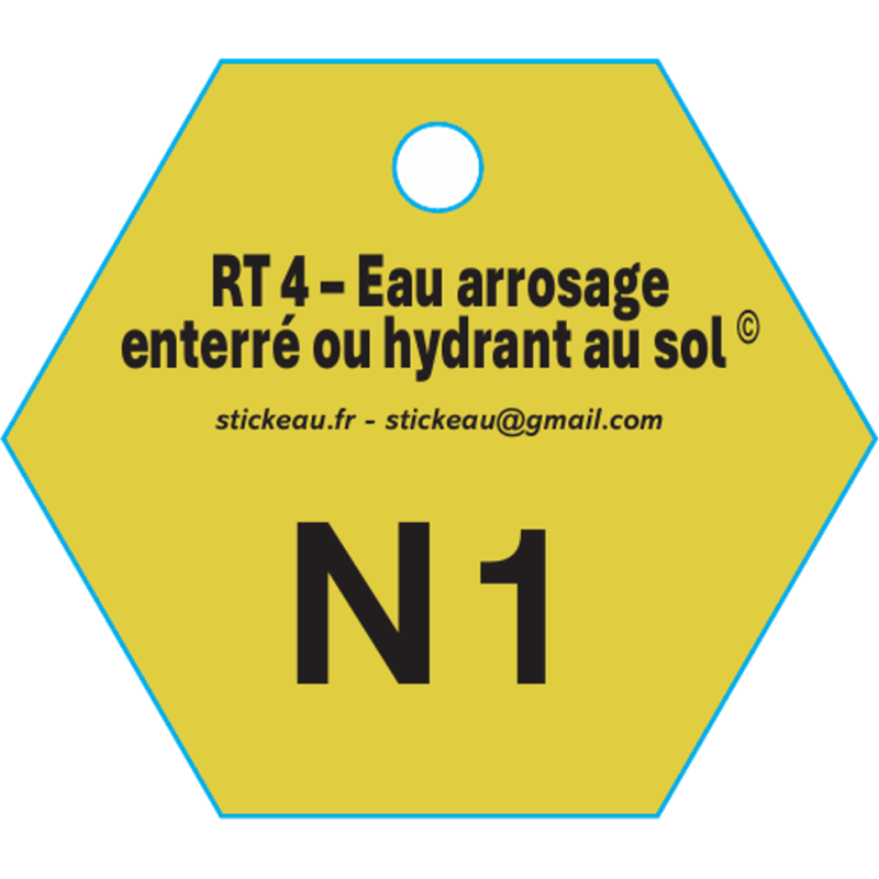 Plaque RT4 – Eau arrosage enterré ou hydrant au sol
