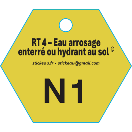 Plaque RT4 – Eau arrosage enterré ou hydrant au sol