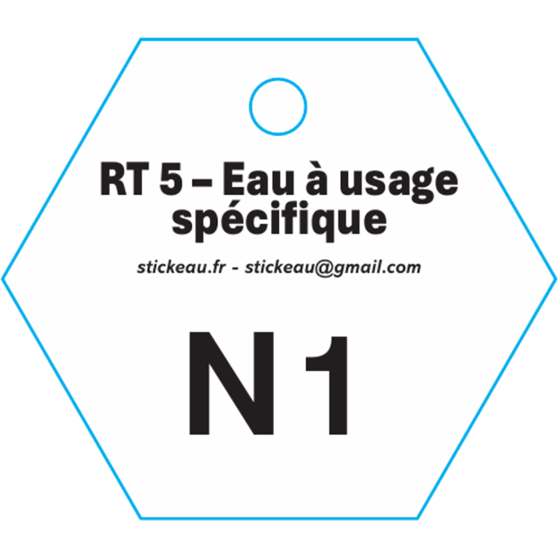 Plaque RT5 – Eau à usage spécifique
